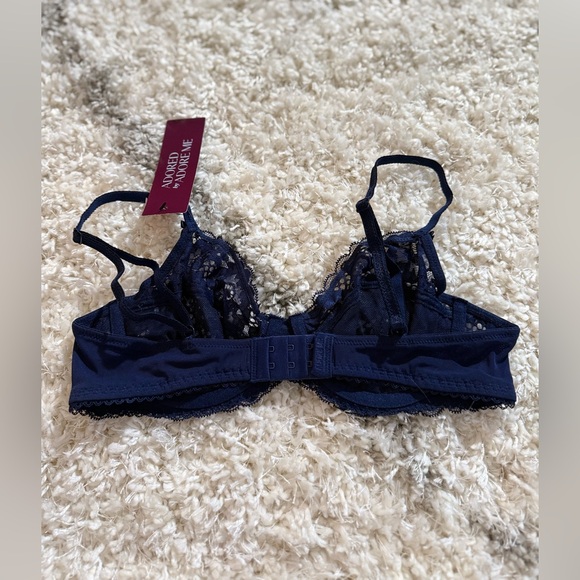 Adored by Adore Me Women’s Blue Floral Lace Bra Size 34B Brand New Tag - Picture 6 of 7